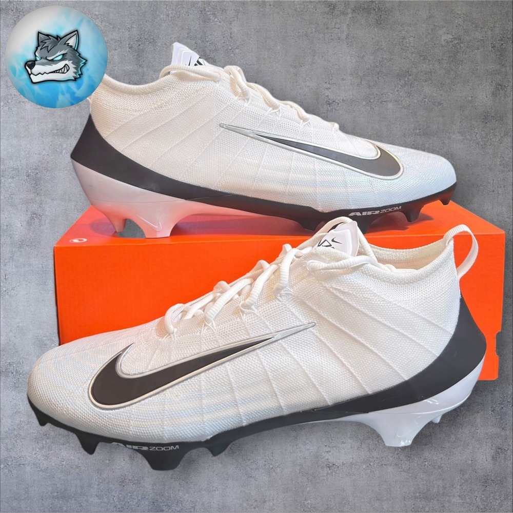 Nike Zoom Vapor Elite White Black Football Cleats Men's Size 12 Wide HV2724-100